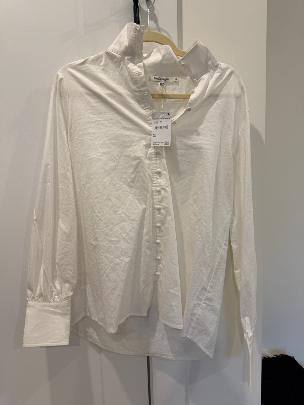 Haute hippie Long Sleeve Button-Down Shirt Size M NWT